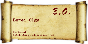 Berei Olga névjegykártya